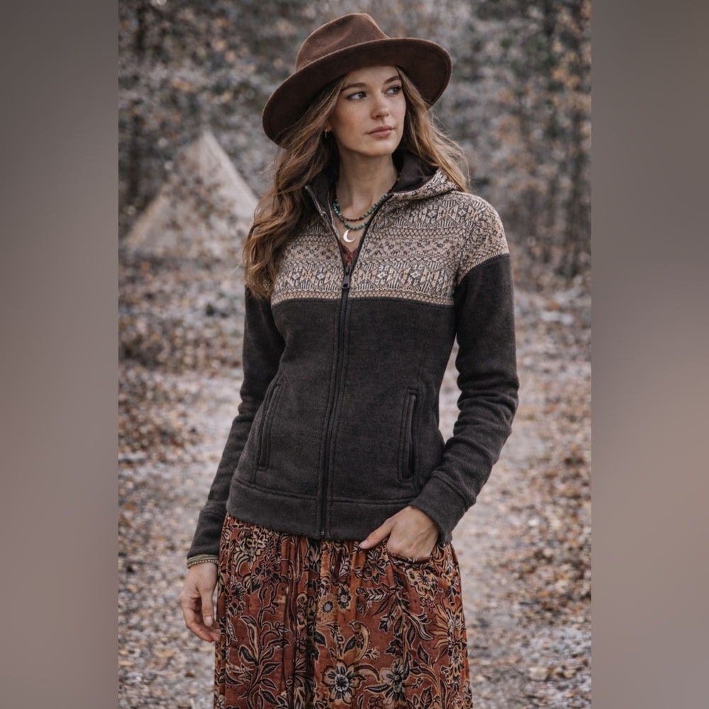 Patagonia fleece brown/beige jacket, size XS